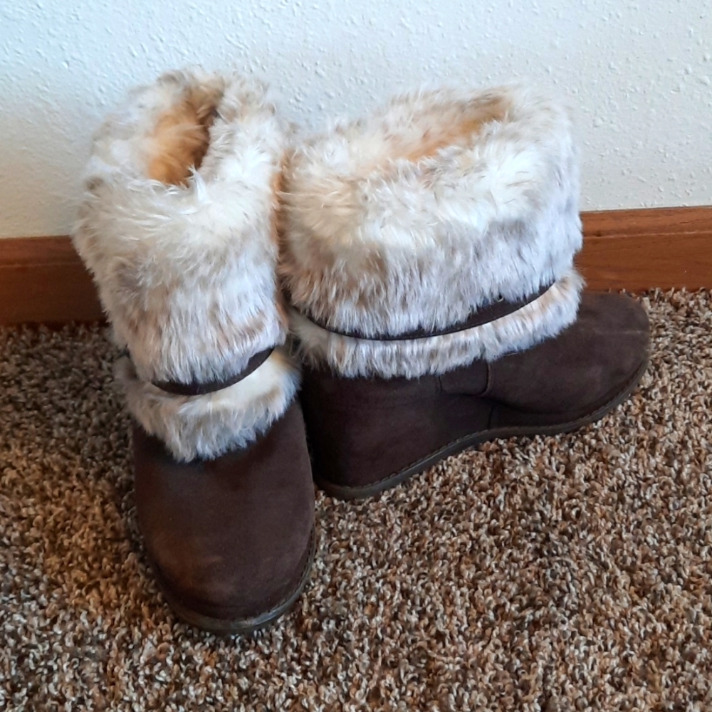 Brown Fashion Wedge Boots
